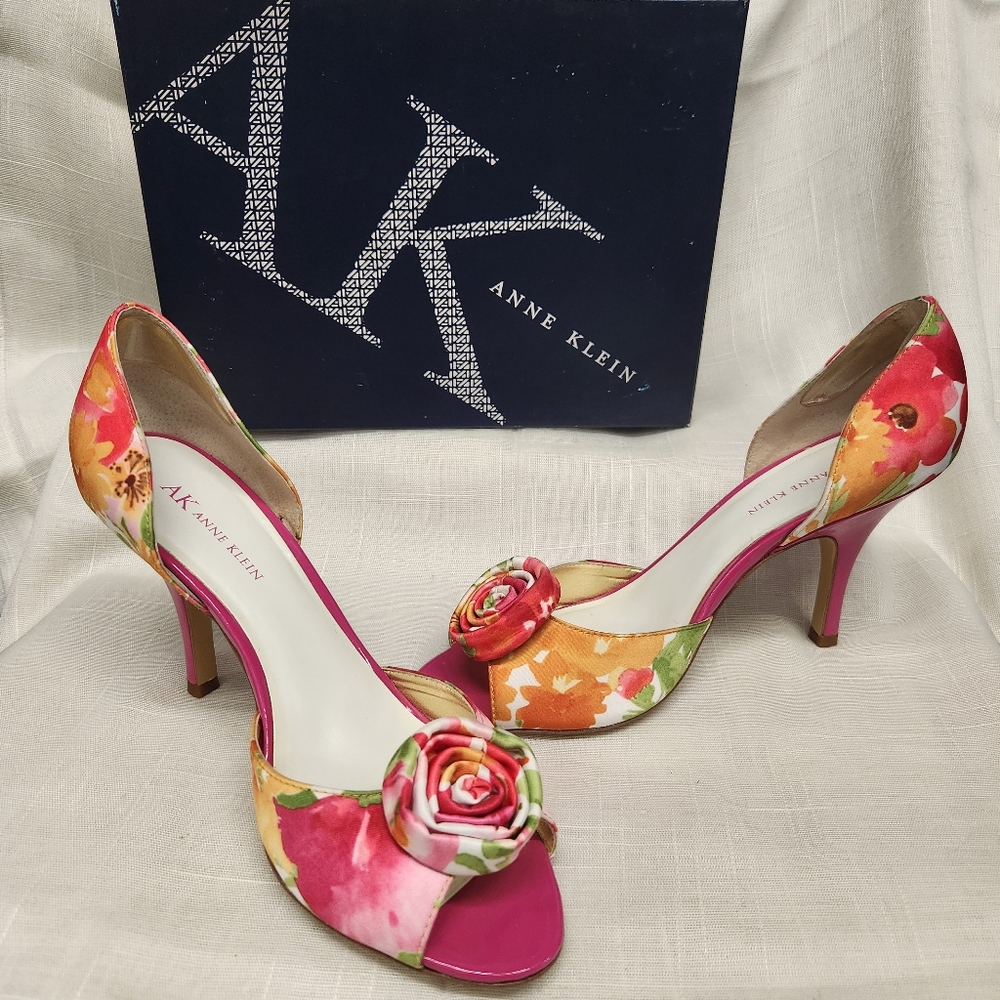 Anne Klein Pink Floral D'orsay Pump